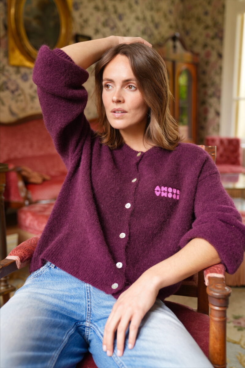 GILET GAELLE PRUNE