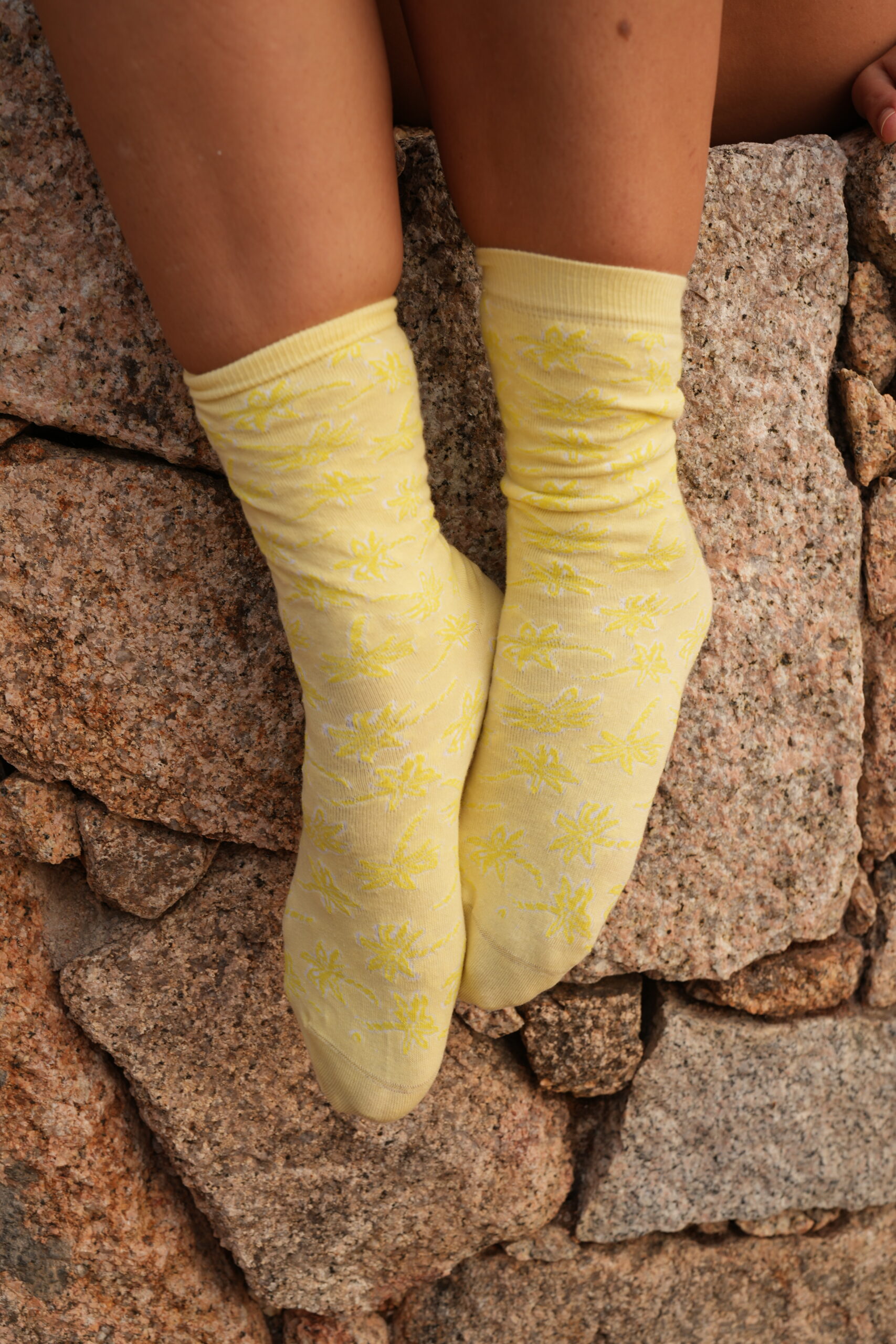 CHAUSSETTES CELIA JAUNE PALMIER