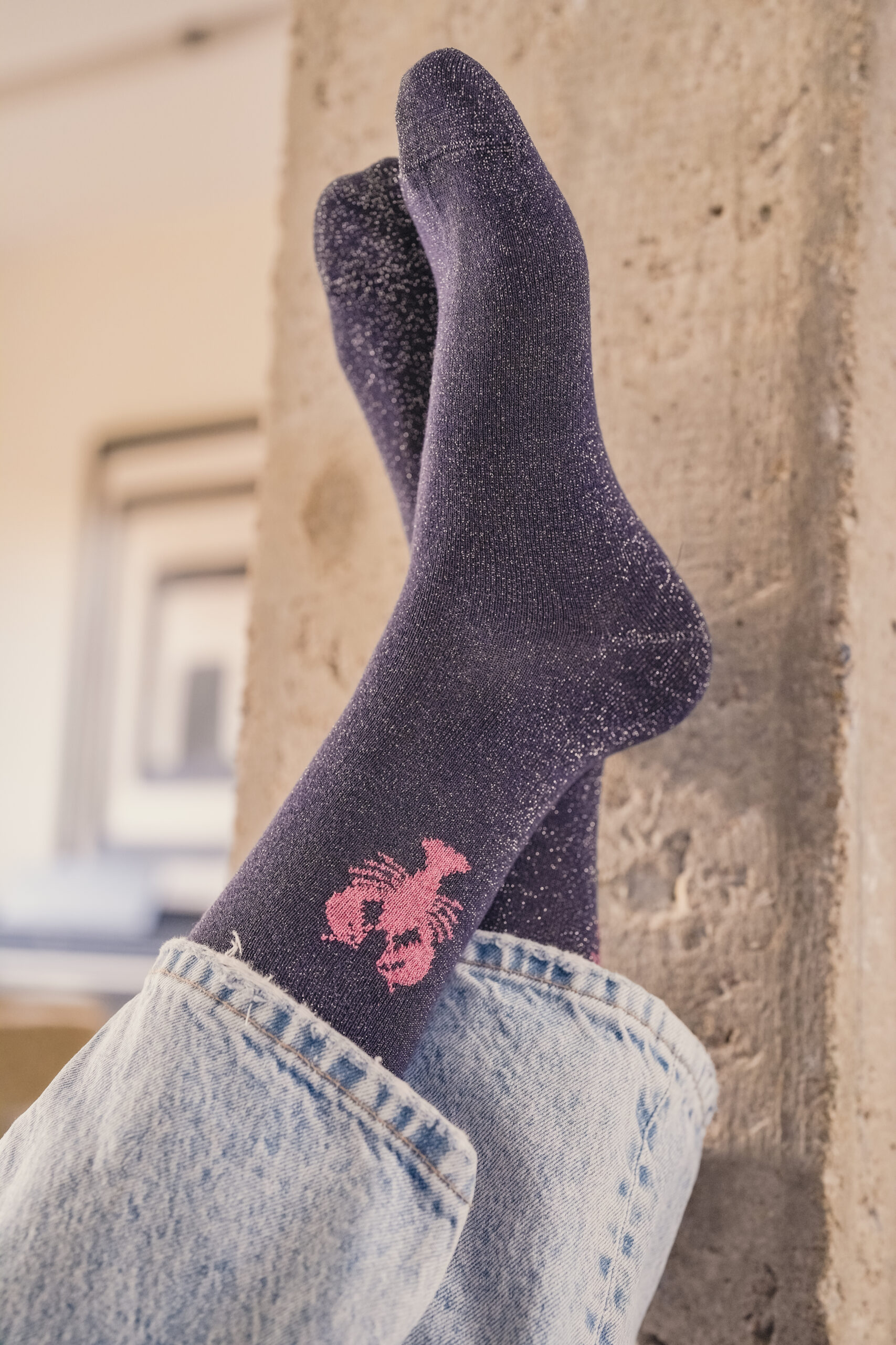 CHAUSSETTES CELIA LUREX VIOLET
